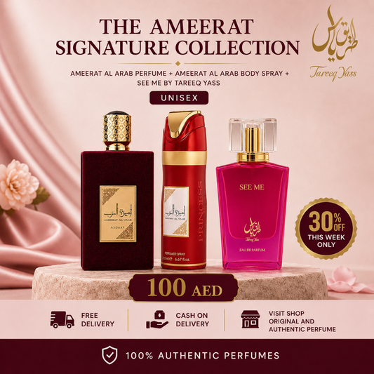 The Ameerat Signature Collection | Ameerat Al Arab Perfume + Ameerat Al Arab Body Spray + See Me By Tareeq Yass