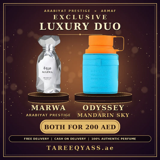 Marwa by Arabiyat Prestige + Odyssey Mandarin Sky by Armaf