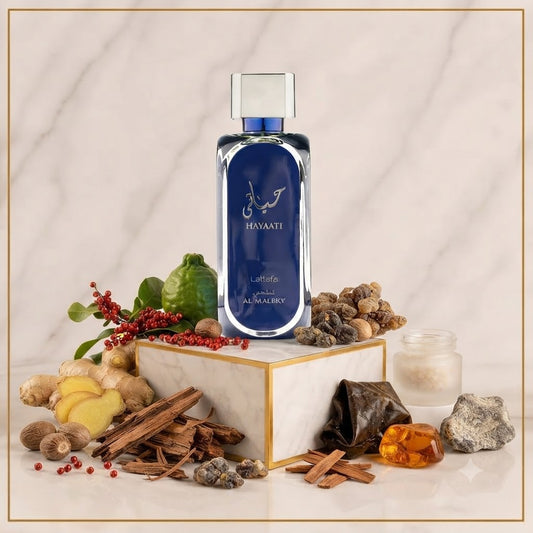 Lattafa Hayaati Al Maleky Eau de Parfum.