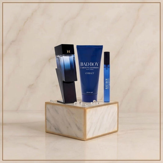 Carolina Herrera Bad Boy Cobalt 3-Piece Gift Set.