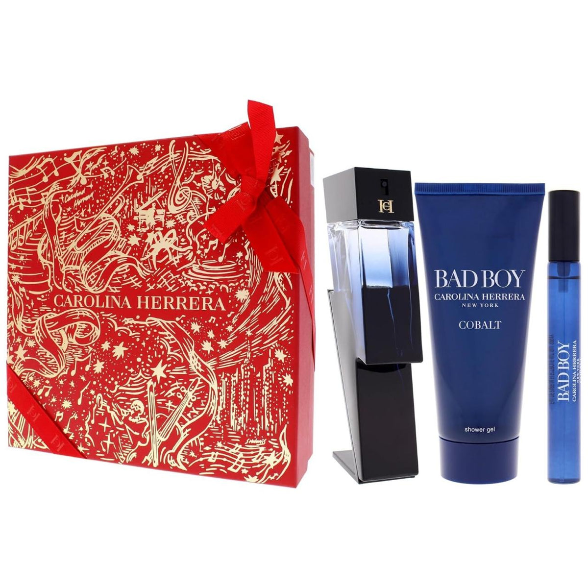 Carolina Herrera Bad Boy Cobalt 3-Piece Gift Set.