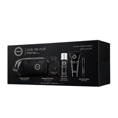 Armaf Club de Nuit Intense Man 4/5-Piece Travel Gift Set with Pouch.