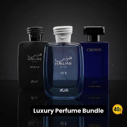 Hawas Ice + Hawas Kobra + Crown EDP | Luxury Perfume Bundle